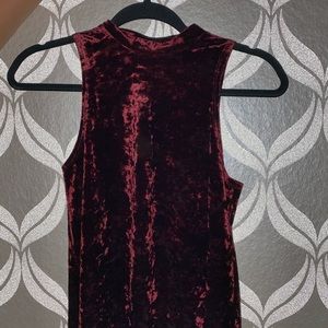 Red velvet shirt